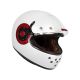 SMK  GL130 Retro  Unicolor White & Red Solid Full Face Motorbike  Helmet 