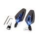 Universal Motorcycle Aluminum Handle Bar End Side Rearview Mirror BLUE 7/8 inch 22mm